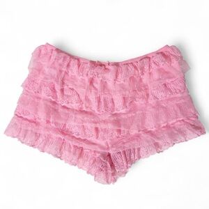 Pink Lace Ruffle Bloomers – Size M – Coquette Fairycore